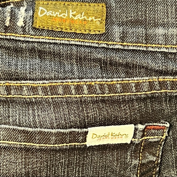 David Kahn Niki 818 Medium Wash Distressed Mid Rise Flare Leg Denim Jeans - Picture 6 of 16